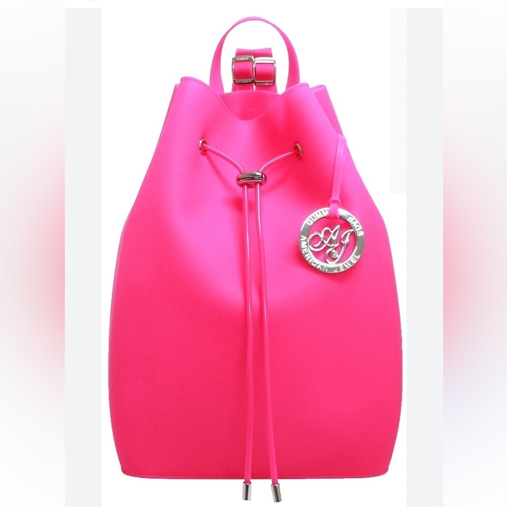 American Jewel Yummy Gummy Silicone Bucket Backpack fuschia pink New
